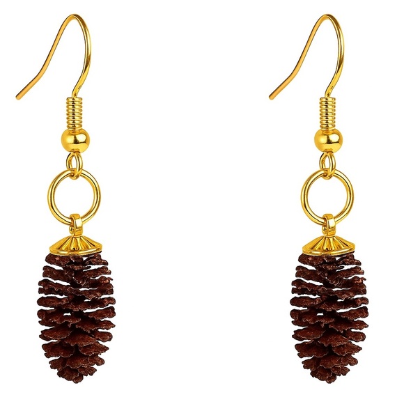Pine Cone Earrings Fall Autumn Forest Mountains Nature - Picture 2 of 2